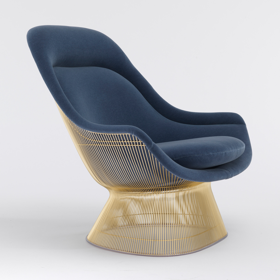 Platner Easy Chair and Ottoman - Gold image 1 Platner Easy Chair and Ottoman - Gold image 1