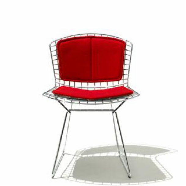 Bertoia Side Chair with seat pad and back pad