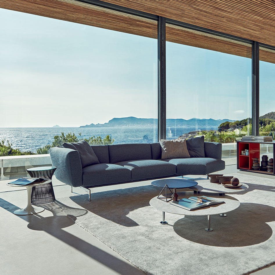 Avio Sofa System, designed by Piero Lissoni, is a contemporary and versatile sofa component system with a solid and elegant design.